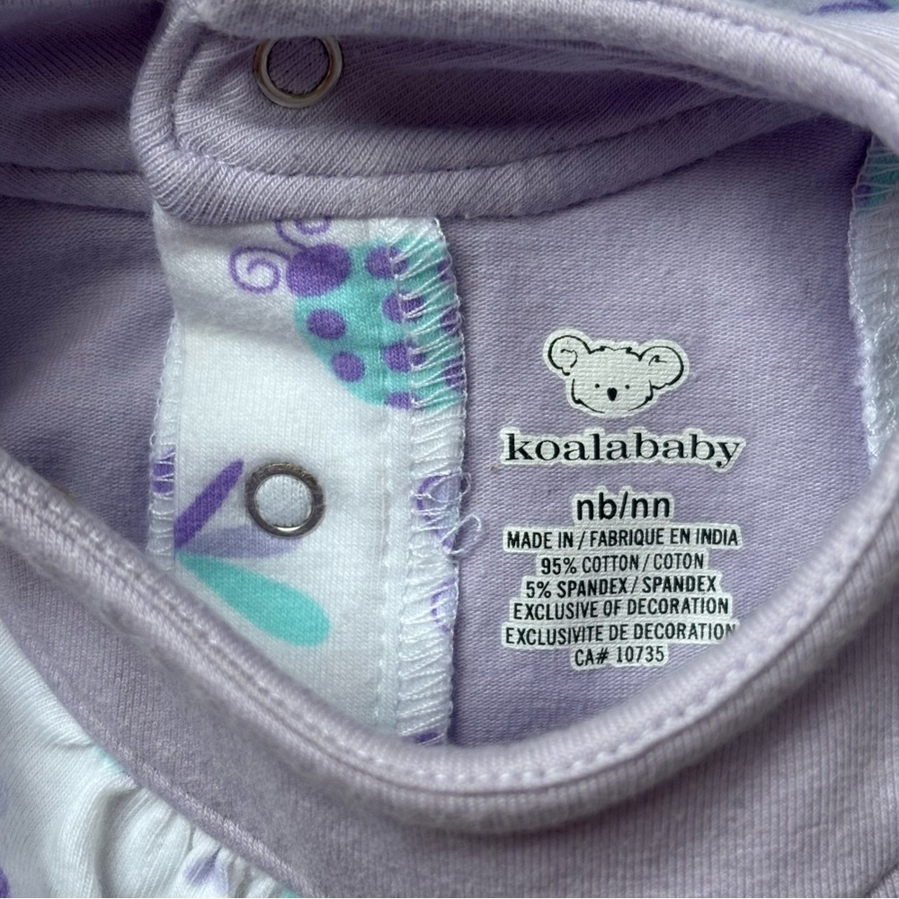 ⭒ NB Koalababy Pastel Dress Purple White Floral Ruffle Mesh Diaper Cover Bugs ⭒ - Picture 5 of 8